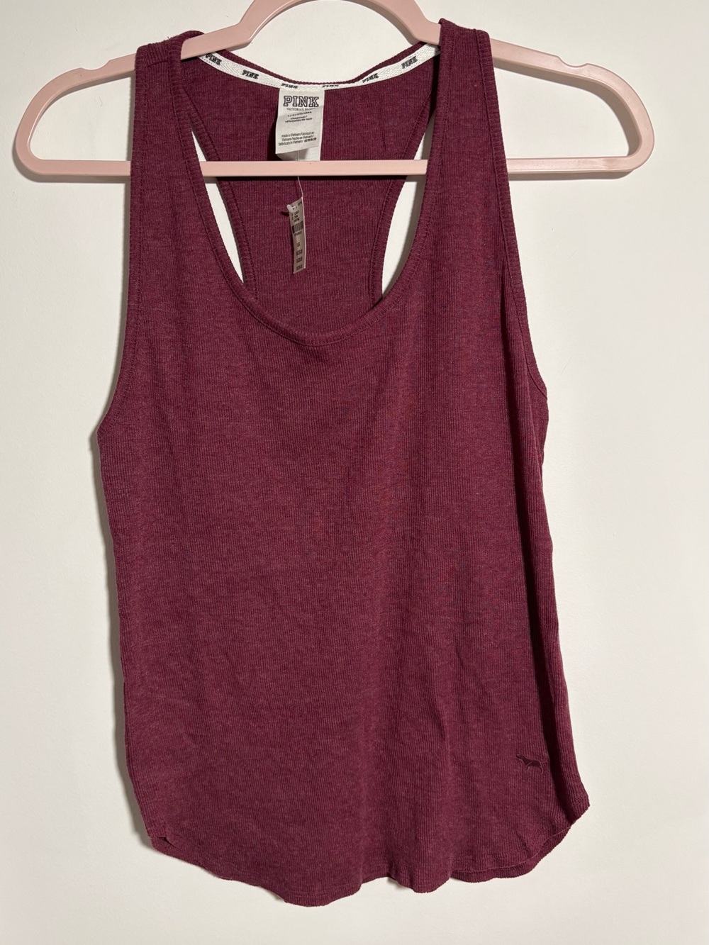 PINK Victoria's Secret Wine Scoop Neck Racerback Tank